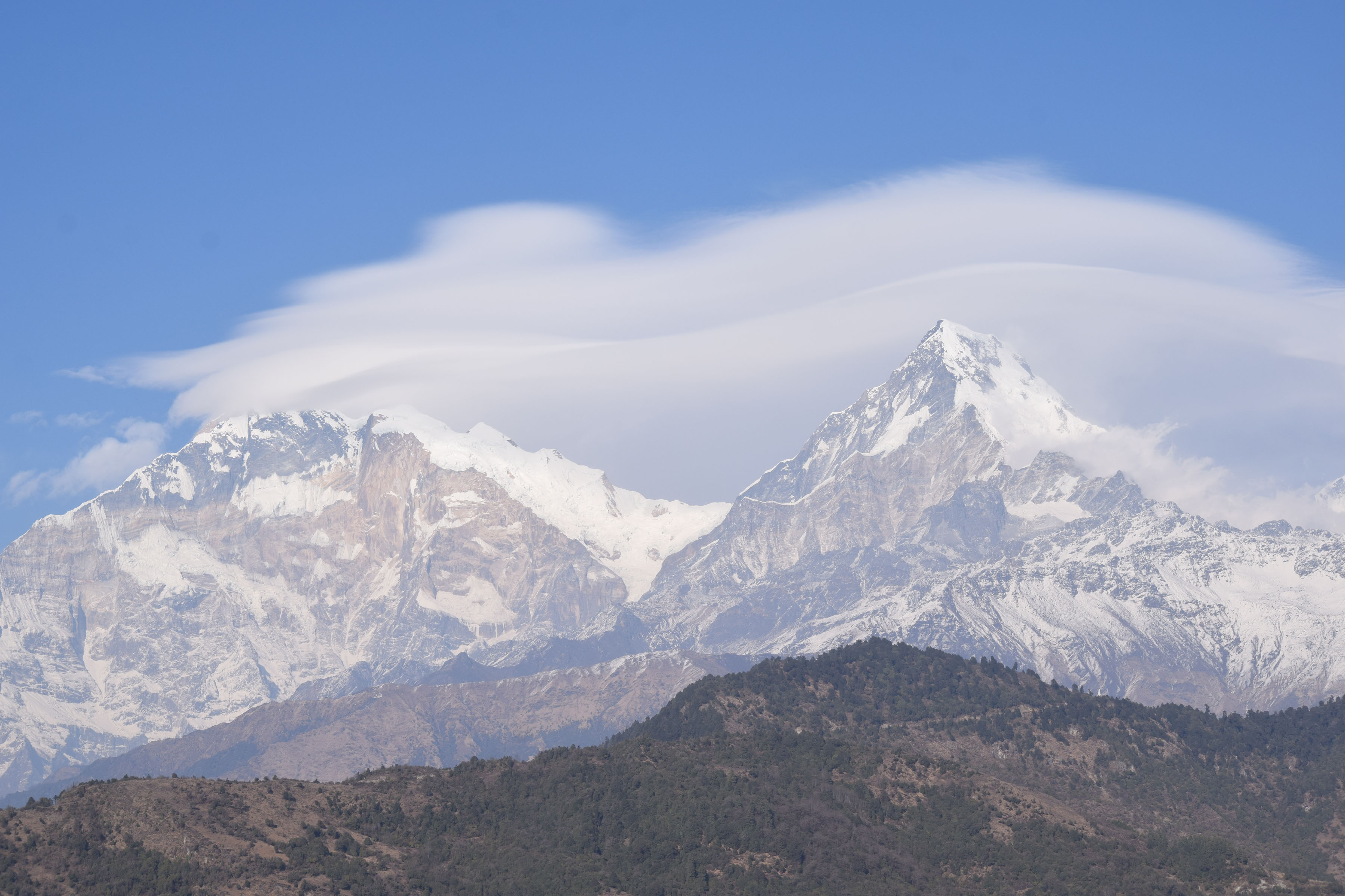 करबाकेलीबाट देखिएको अन्नपूर्ण हिमाल